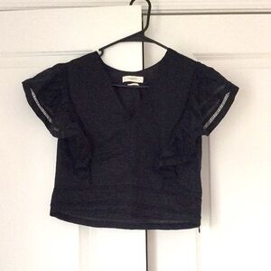 Isabel Marant black linen cropped top